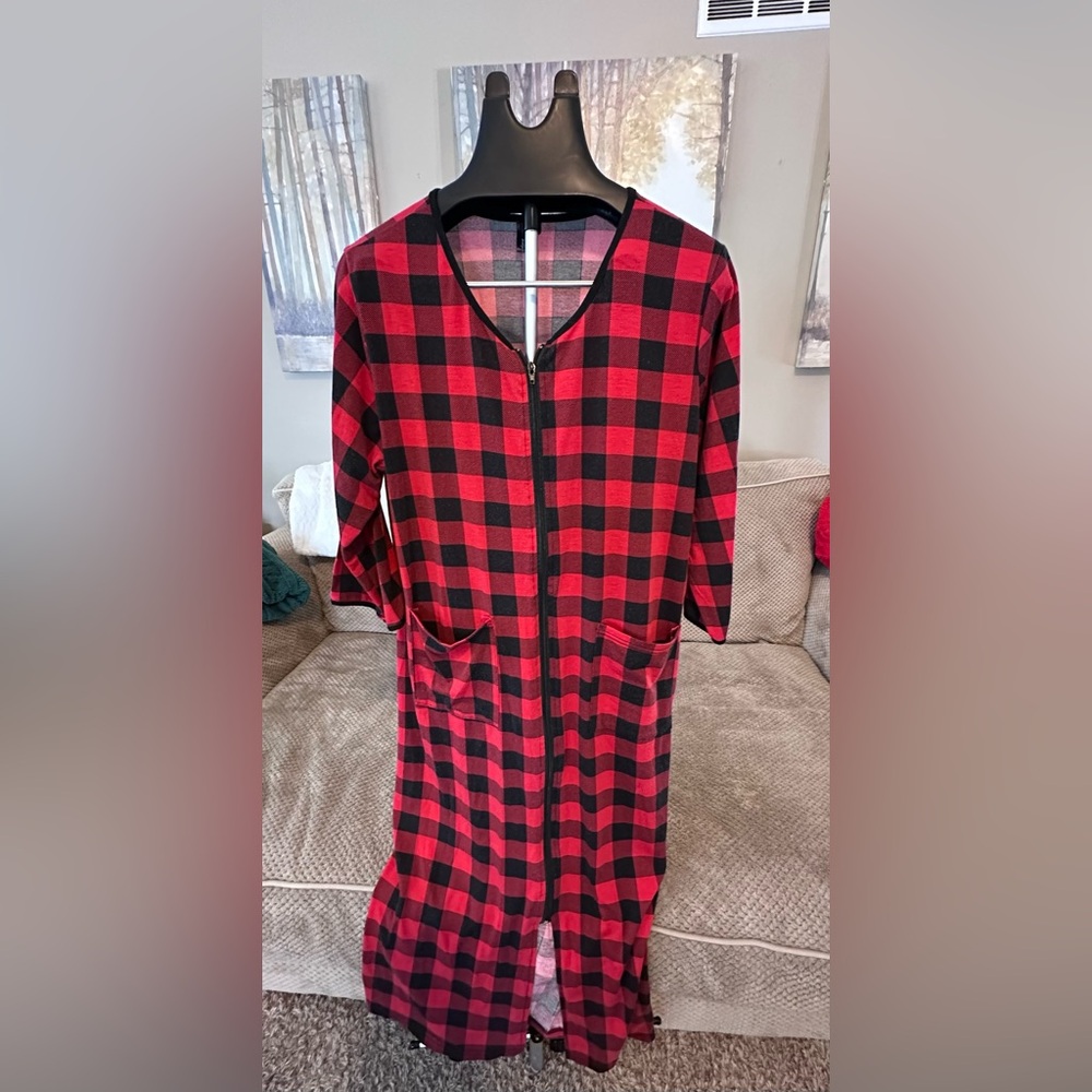 Red and Black Checkered housecoat